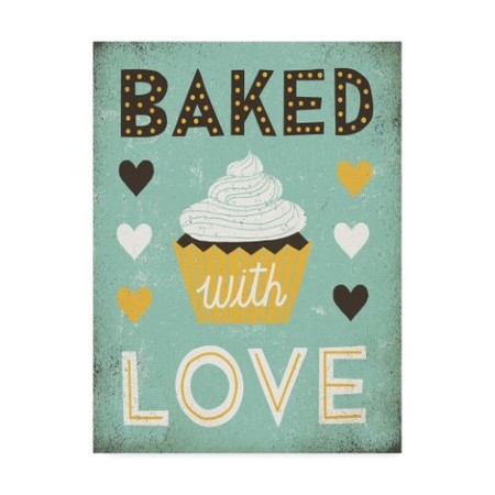 Michael Mullan 'Retro Diner Baked With Love' Canvas Art,18x24